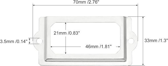 uxcell Metal Label Holders, 70x33mm 60pcs File Name Card Tag Label Holder Frame for Office Library Drawer Cabinet Shelves, Silver Tone