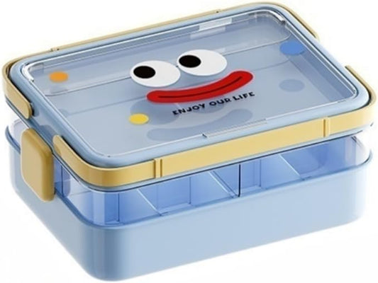 Plastic Storage Organizer for Lego Box Kids Child Toy Stackable Containers with Lids Bins 3 Layers Adjustable Compartments Building Blocks Chest Case (White, Medium 3 Tiers) (Blue)