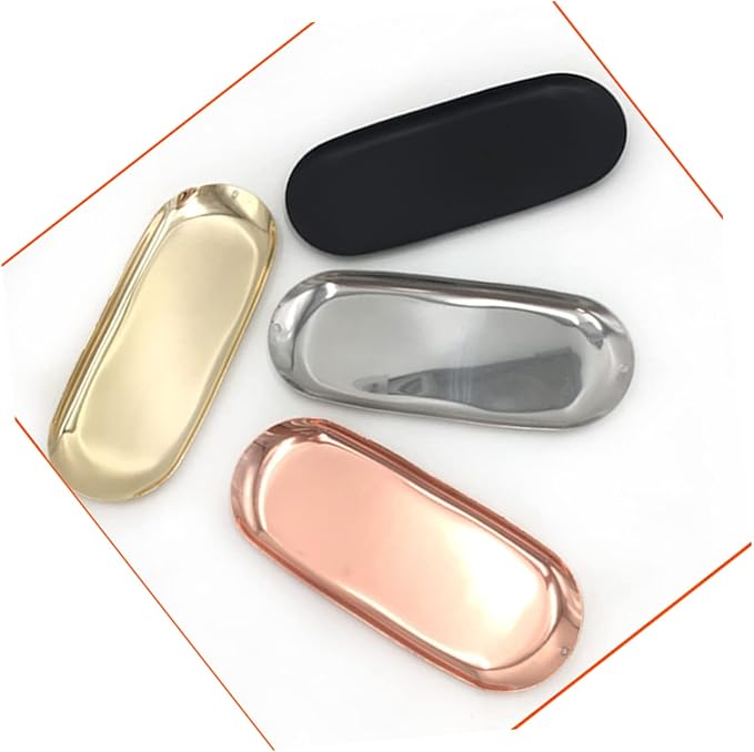 Alipis Storage Tray Nordic Style Minimalist Jewelry Organizer Plate Black Storage for Fruits Necklaces and Earrings Elegant Desktop Display