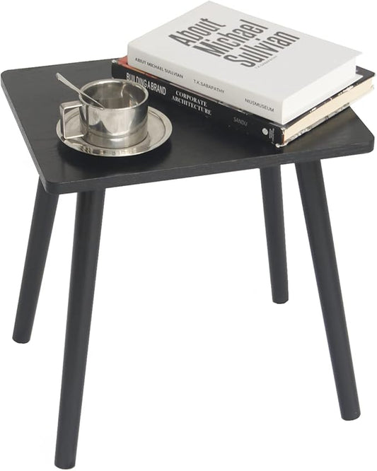 AWASEN Side Table, Small Black End Table for Living Room Bedroom Office Small Spaces, Modern Accent Side Table Nightstand with Solid Wood, Easy Assembly, (Black)
