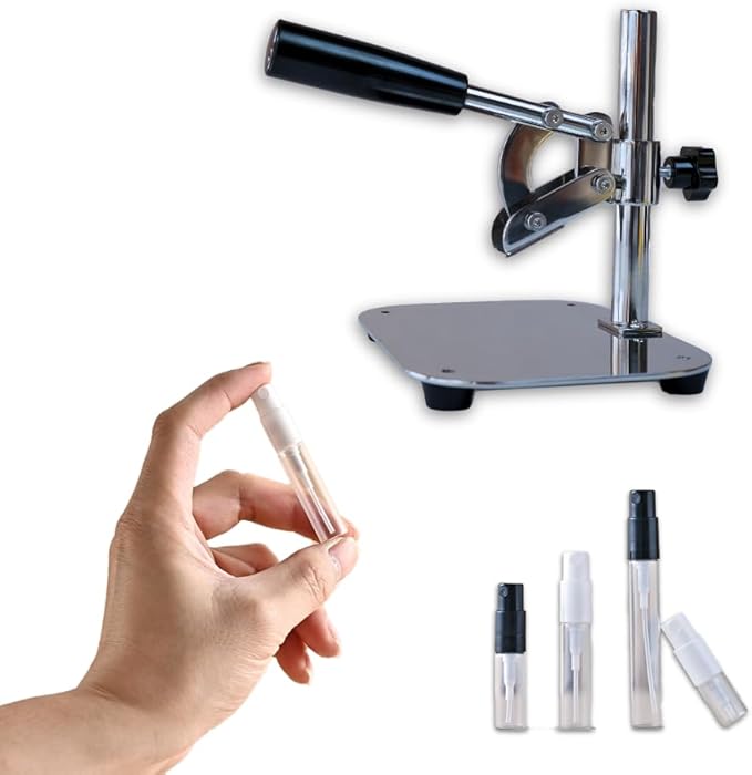 Manual Short Base Tabletop Perfume Bottle Cap Sealer for Small Diameter Caps, Easy-to-Use Perfume Sample Sprayer Sealing Tool