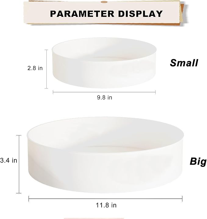 2 Pack 360° Rotating Lazy Susan Organizer,Non-Slip Turntable Organizer, Taller and Thicker Edge Design,Suitable for Kitchen Cabinets, Countertops, Pantry, Bathroom,Refrigerator and Storage Spices