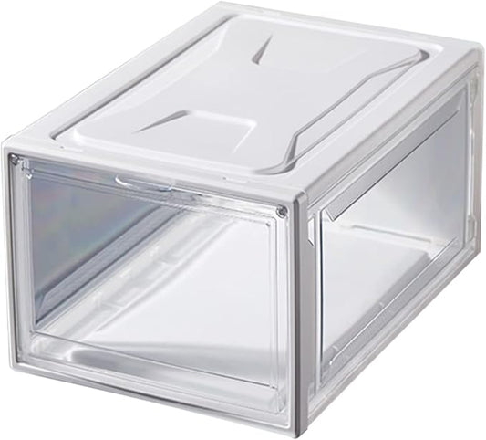 Zerodeko 1pc Transparent Sneaker Storage Box Clamshell Shoes Organizer Stackable Container for Shoes Socks and Accessories for Closet and Entryway Storage