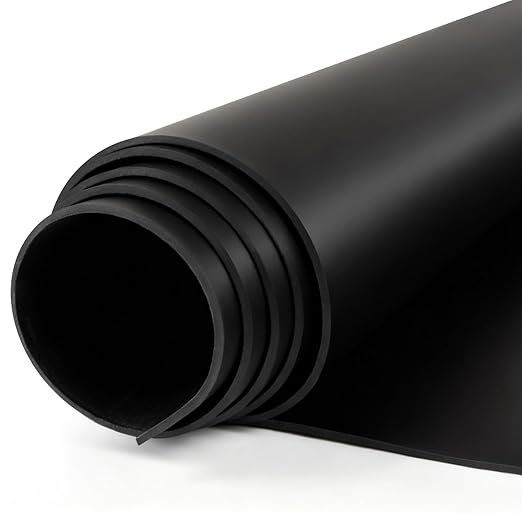 Solid Rubber Sheet Roll 80"x40"x1/8" Heavy Duty Neoprene Rubber Sheet, Perfect for DIY Gasket Material, Anti Vibration Pads, Sealing Strip, Floor Protection, Crafts, Mat, Black.