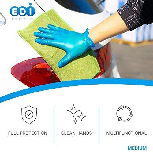 EDI Wholesale: Disposable Vinyl Gloves Medium, 1000 pcs (Blue) - Powder-Free, Latex-Free