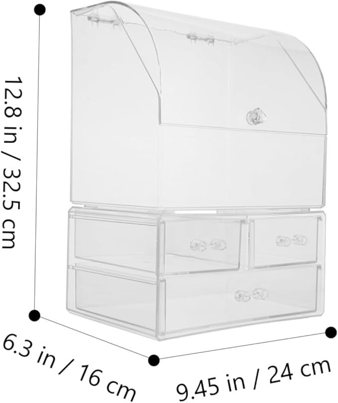 Makeup Storage Case Dividers Tabletop Cosmetic Container Makeup Bin Lid Storage Boxes