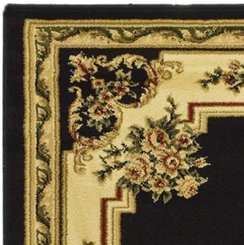 SAFAVIEH Lyndhurst Collection Runner Rug - 2'3" x 8', Black & Ivory, Traditional European Medallion Design, Non-Shedding & Easy Care, Ideal for High Traffic Areas in Living Room, Bedroom (LNH218A)