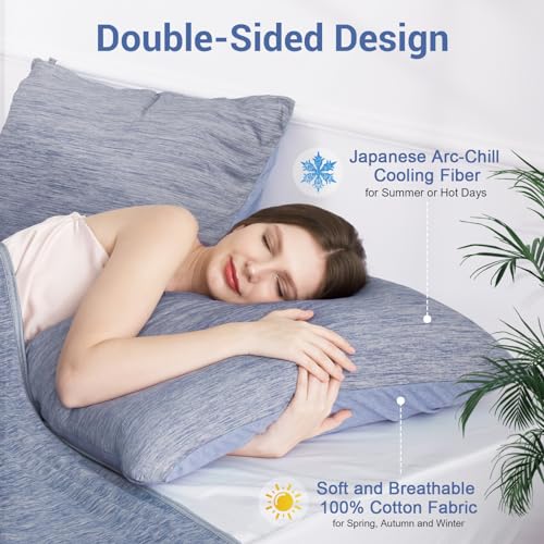 Elegear Cooling Pillow Cases for Hot Sleepers, Set of 2 - Image 5