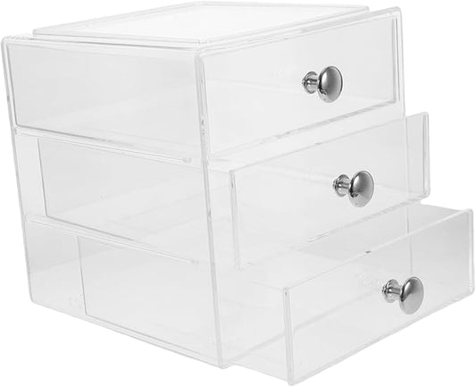 Three-layer Drawer Storage Box Desk Top Organizer Divided Containers Jewelry Organizer