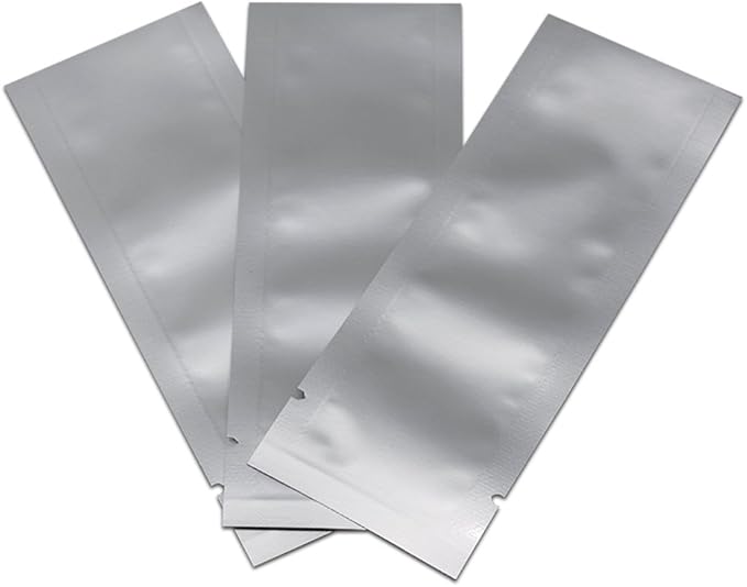 500 Pack 2.16x7.08 inch (Inside Size 1.76x6.68 inch) Heat Seal Sample Pouch Thickened Mylar Foil Bag for Toiletries Travel Packets Single Serving Coffee Powder Condiments Food Storage Containers