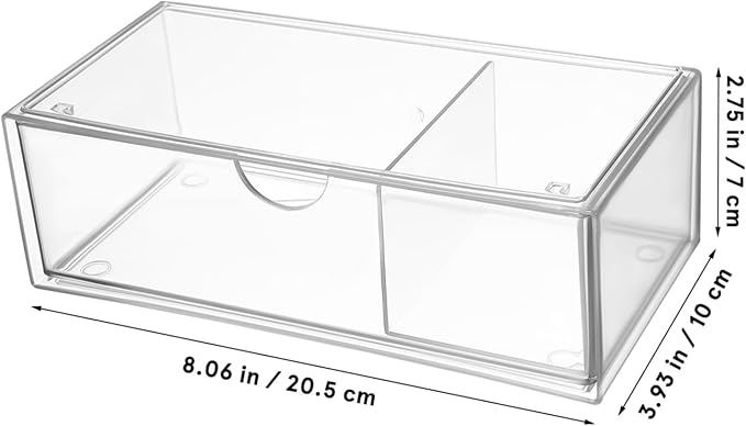 PRETYZOOM 3pcs Cosmetic Box Lid Makeup Organizer for Desk Section Storage for Brush Lipstick Nail Polish Skincare Small Sturdy Acrylic Modern Design
