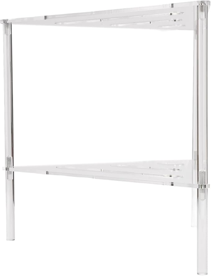Acrylic Corner Shower Caddy, 2 Tier Floor Standing Organizer for Bathroom Bedroom Kitchen, Multifunctional Use