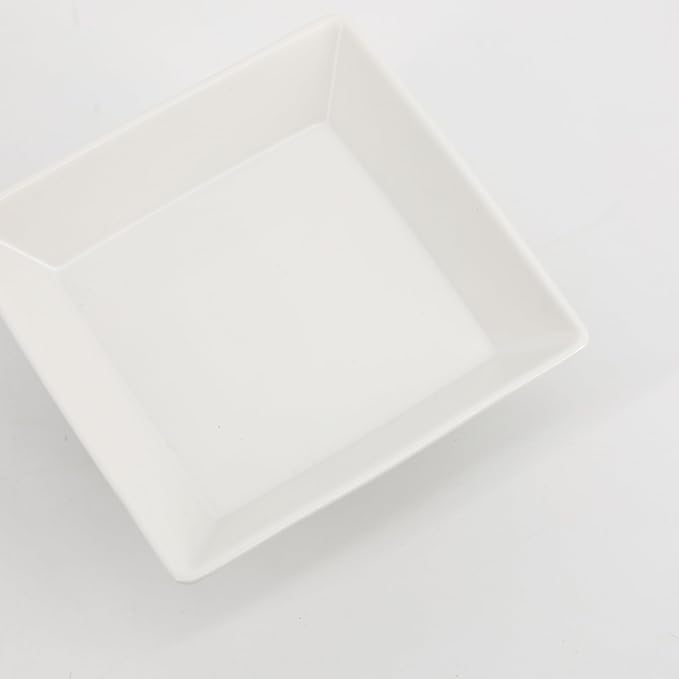 COLLECTIVE HOME - Ceramic Jewelry Tray, Decorative Geometric Jewelry Dish, Luxurious Trinket Tray with High Base, Birthday Mother's Day for Women (Square Matte)