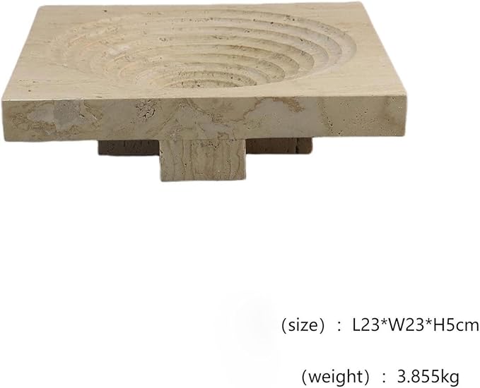 Modern Marble Tray Set - Minimalist Home Decor for entryway, Hotel, Showroom - Geometric Marble Storage Bowl for Essentials and Decorations(Beige18)