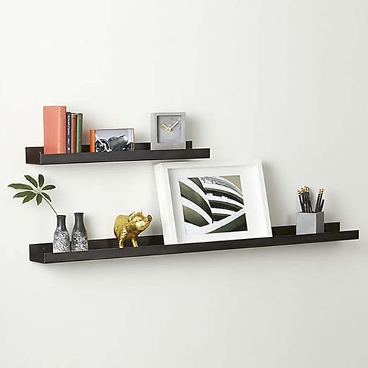 BYCY Metal Floating Shelves Set of 4,23.6inch Floating Bookshelves for Wall Mounted,Wide Magnetic Book Display Wall Shelves for Classrooms Kitchen Bedroom Room Decor (Black)