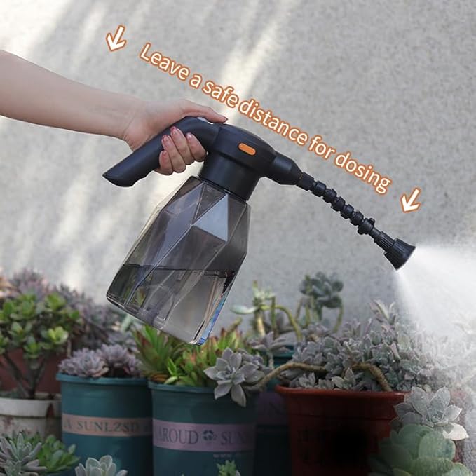 EVERDANT 0.5 Gallon Electric Sprayer,Extended Nozzle 2L Automatic Watering,Can Rechargeable Battery Powered Sprayer with Adjustable Spout for Garden,Fertilizing,Cleaning
