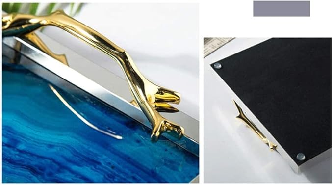 Storage Bathroom Tray Creative Metal Vanity Tray Living Room Decoration Ornaments Nordic Desktop Home Storage Furnishings Storage Tray Organization
