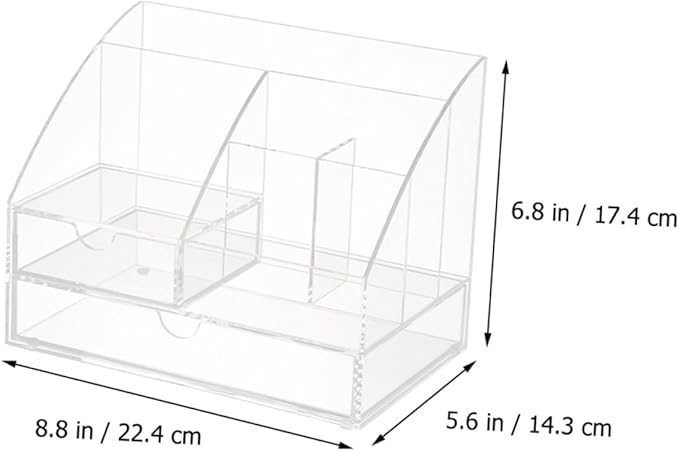 ABOOFAN Acrylic Storage Box Desk Organizer Makeup Organizer Stationery Storage Desktop Supplies Pen Holder