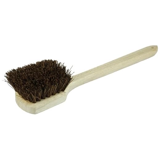 Weiler 72101 20" Utility Scrub Brush, Palmyra Fill, Long Handle, Wood Block