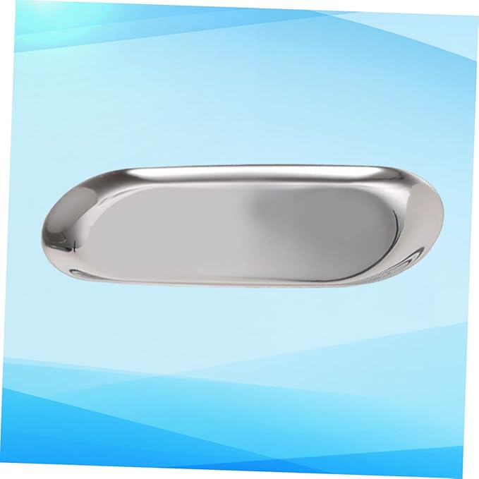 Luxshiny Minimalist Nordic Style Tray Versatile Jewelry Storage Plate Silver for Earrings and Necklaces Elegant Desktop Organizer for Home and Bedroom Use