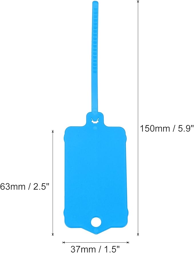 MECCANIXITY Plastic Tags, 1.5x2.5 Inch Blue, 25 Packs - Product Identification, Shipping, Material Labels - Indoor/Outdoor Use