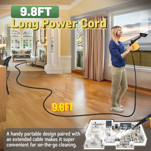Handheld Pressurized Steam Cleaner for Home with 11Pcs Accessories, Heating & Chemical-Free Steamer for Cleaning, Multi-Surface Steam Cleaner for Car|Furniture|Floor|Tile|Grout|Mor - Image 6