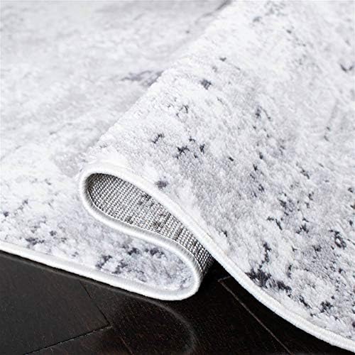 SAFAVIEH Amelia Collection Accent Rug - 3' x 5', Grey & Ivory, Modern Abstract Design, Non-Shedding & Easy Care, Ideal for High Traffic Areas in Entryway, Living Room, Bedroom (ALA705G)