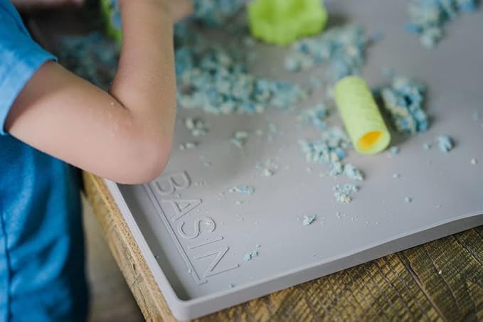 BASIN - Under Sink Mats for Kitchen Waterproof - The Original Silicone Under Sink Liner Drip Tray - Designed in USA - Sink Cabinet Protector for Water Drips, Leaks, Spills - 28"x22" Taupe