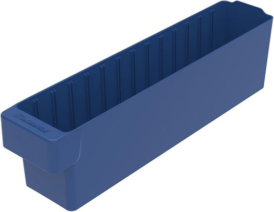 Akro-Mils 31148 AkroDrawer Stackable Plastic Storage Drawer Storage Bin, (17-5/8-Inch x 3-3/4-Inch x 4-5/8-Inch), Blue, (6-Pack)