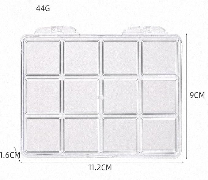12 grid acrylic storage box, nail jewelry and earring display cabinet, nail art craft storage box with transparent cover, fishing bait, rock collection