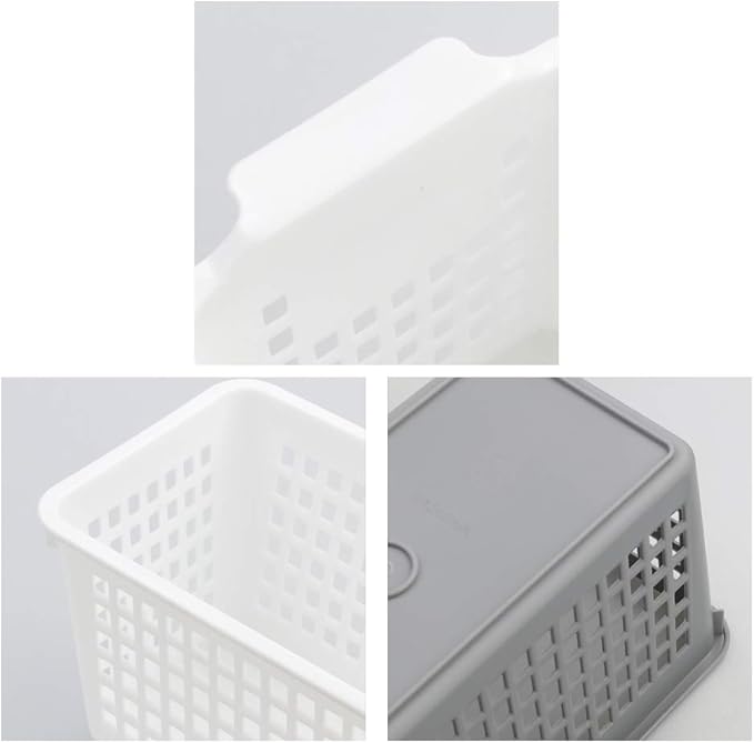 Plastic Storage Basket, Deep Slim Plastic Baskets, 6 Packs