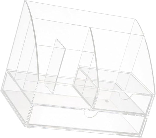 Garneck Acrylic Desk Organizer Drawer for Makeup Cosmetics and Office Supplies Multi-compartment Storage Box for Home and Vanity Use