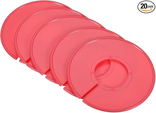 PATIKIL Clothes Dividers 20 Pack Blank Clothing Rack Size Sorting Reusable Wardrobe Round Hanger Separator, Red