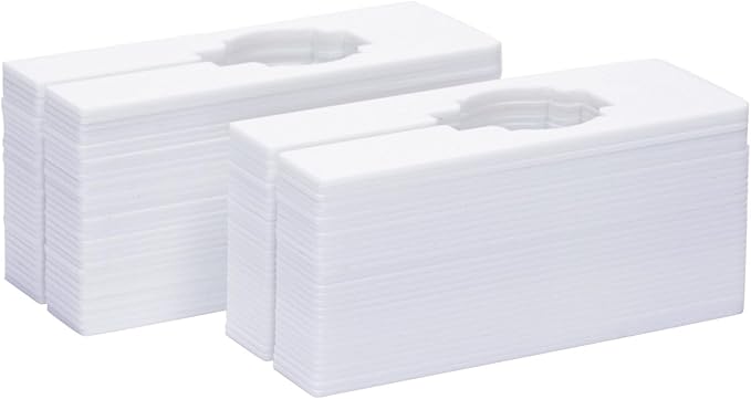 Juvale Plastic Clothing Rack Dividers - Blank Custom Clothing Tags - Durable Polypropylene Garment Rack Dividers - 5 x 2 in, White, Pack of 60