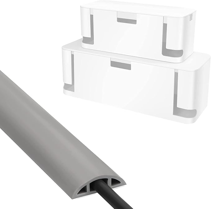 ZhiYo Cord Organizer Box, 2Pack & Floor Cable Cover, 4ft Bundle