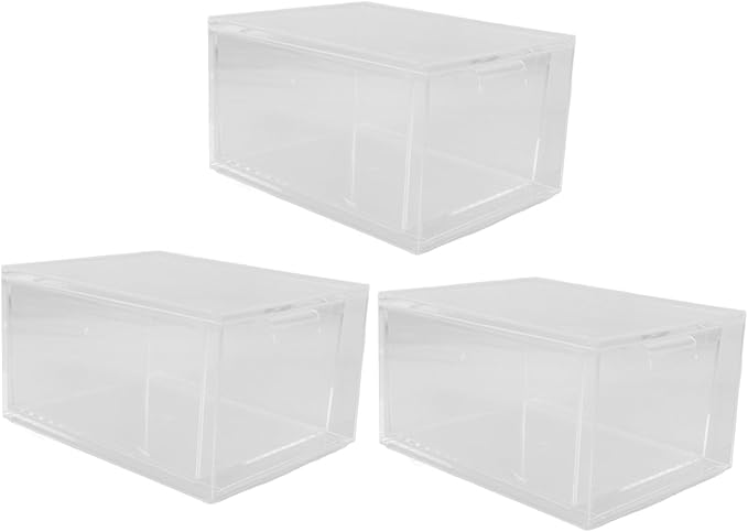 3pcs Stackable Drawer Organizer Acrylic Makeup Storage Container Easy Access for Desk Supplies and Cosmetics for Bathroom and Vanity Use