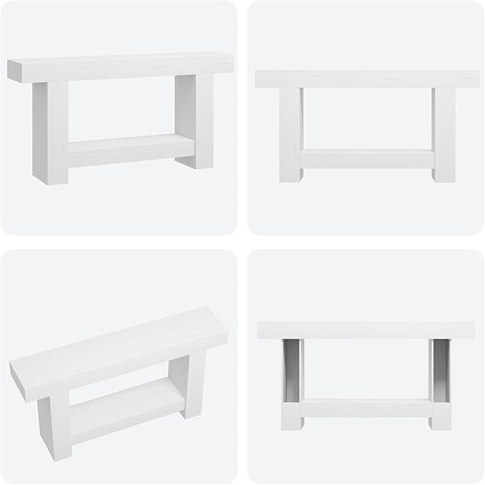 Garvee 63" Farmhouse Console Table with 2 Tiers and Storage – Large Wooden Sofa Table for Entryway, Hallway and Living Room