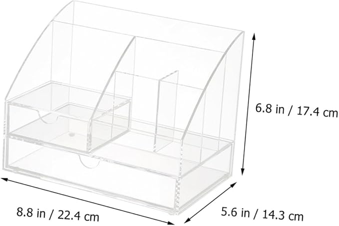 Unomor Multi-purpose Acrylic Desk Organizer Stationery Sundries Organizer Tabletop Storage Box Drawer