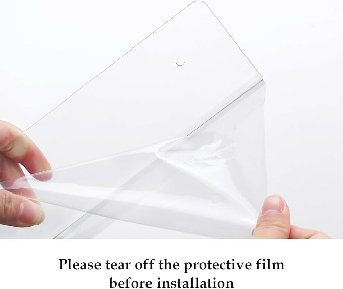 12" Clear Acrylic Floating Shelves, 2 Pack with Cable Clips, Small Floating Shelf for Expand Display Space in Living Room, Bathroom, Gaming Room, Dorm Decor