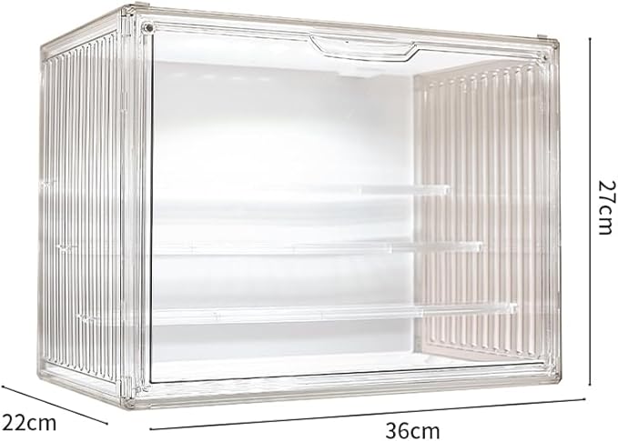 4 Tiers Clear Display Case for Figures with Lights, Acrylic Storage Organizers Box with Magnetic Door, Large Dustproof Showcase for Collectibles Action Figure