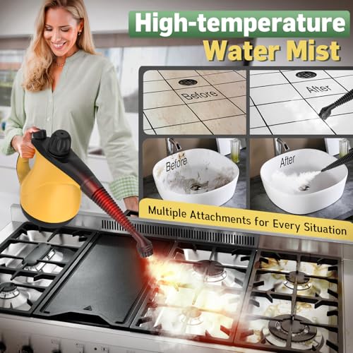 Handheld Pressurized Steam Cleaner for Home with 11Pcs Accessories, Heating & Chemical-Free Steamer for Cleaning, Multi-Surface Steam Cleaner for Car|Furniture|Floor|Tile|Grout|Mor - Image 4