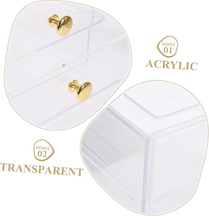 Plano Storage Box Makeup Organizer Desktop Storage Organizer Sturdy Gold Handle