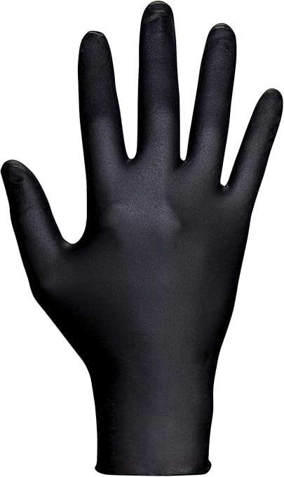 Derma-Tuff Powder Free Nitrile Disposable Gloves | 6 Mil - Med 120 Ct | Latex Free, Chemical + Puncture Resistant, Fully Textured Grip, Beaded Cuff, for Automotive, Maintenance, Industrial | 66582