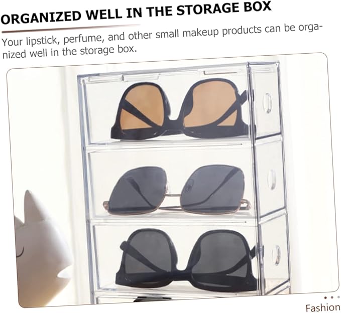 Clear Acrylic Cosmetic Storage Organizer Box Compartment Stackable Design for Makeup Jewelry and Stationery and Elegant Display Case for Tidying Up Your Dressing