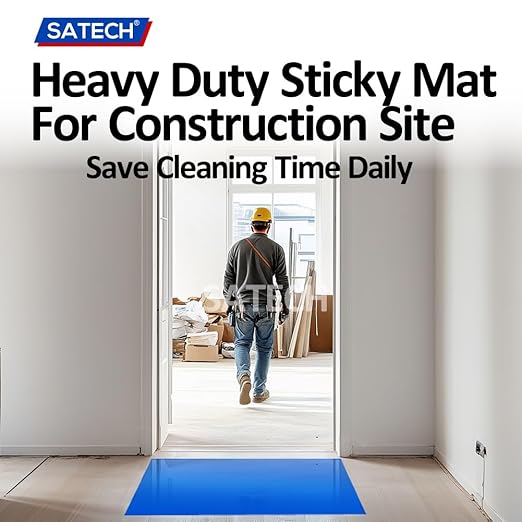 SATECH Sticky/Tacky/Adhesive Mat 24" x 36" Blue (Case of 4 Mats,30 Sheets Each) for Cleanroom Laboratory Hospital Construction Pets