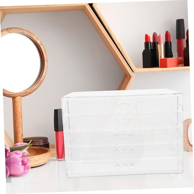 Makeup Organizer Acrylic Jewelry Storage Box for Vanity Desktop Holder for Lipstick Accessories and Jewelry Compact and Stylish Design for Easy Access