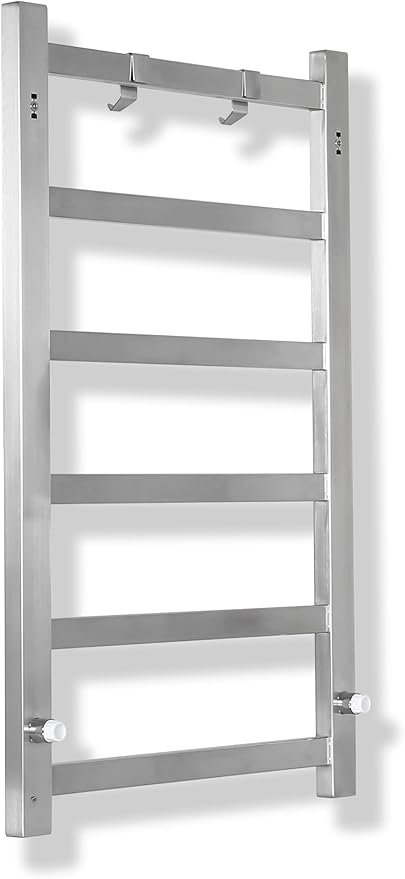 Electric Towel Warmer | Super Thin | with Timer & Temperature Multi-Level Adjustments | Hardwired & Plug-in | 6 Bar Polished Finish