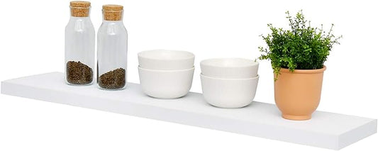 WELLAND Simons Floating Wall Shelf Ledge Shelves(36-inch, White)