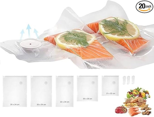 Vacuum Sealer Bags 20pcs (5 sizes)