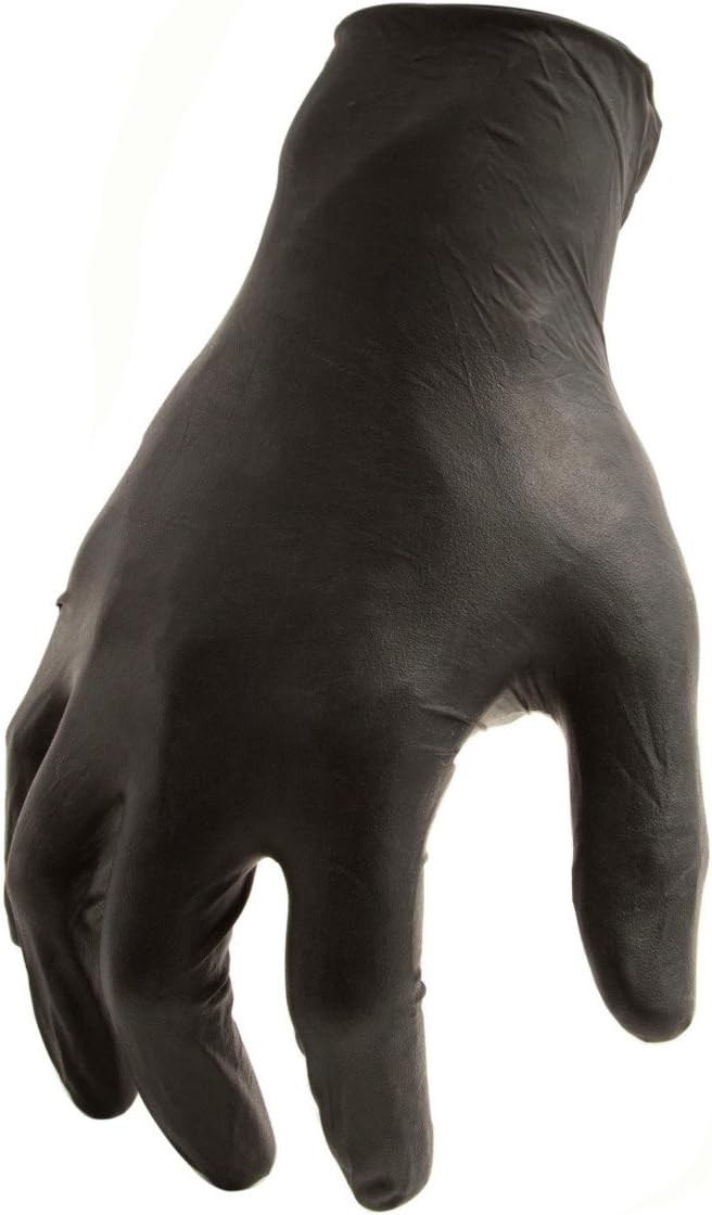 NTG-05-012 Disposable Black Nitrile Gloves (Latex Free), XX-Large